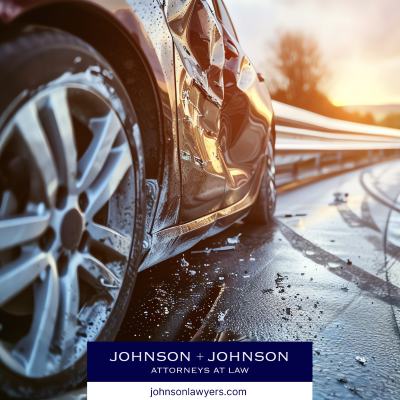 Glass and debris in the road after a Lexington car accident